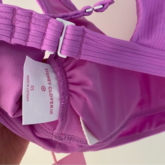 NWT Stoney Clover Lane Swim Top | Purple Bikini Top Tank Scoop Neck| XS - Picture 3 of 6